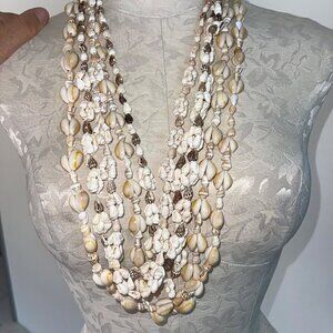 Vintage Womens Necklaces Multicolor Bundle of 5 Shells Bohemian